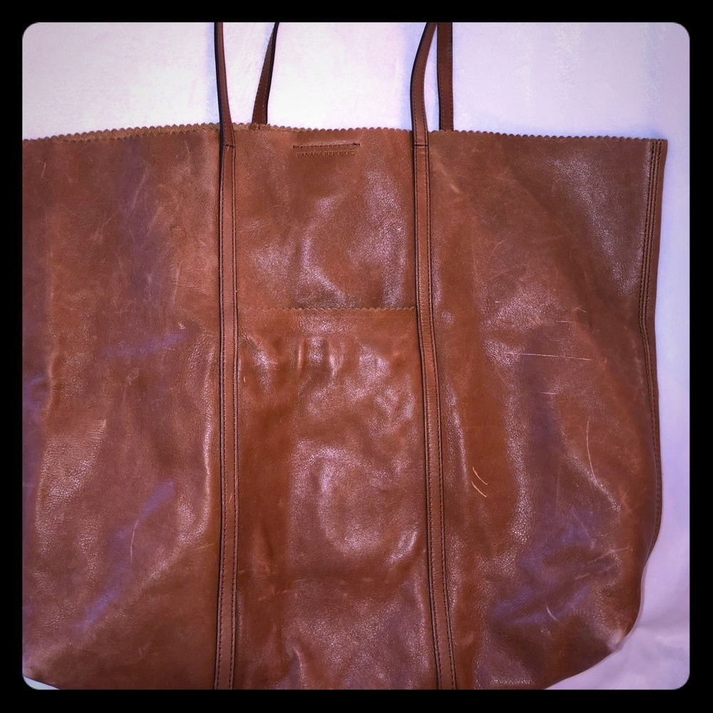 Banana Republic brown leather tote
